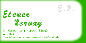 elemer mervay business card